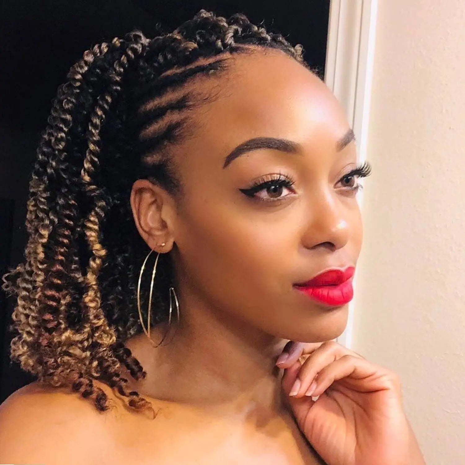 ( US ONLY) FAST SHIPPING NB | Toyotress® Tiana Passion Twist Hair - Pre-twisted Crochet Braids Natural Black, Pre-looped Synthetic Braiding Hair Extensions Toyotress